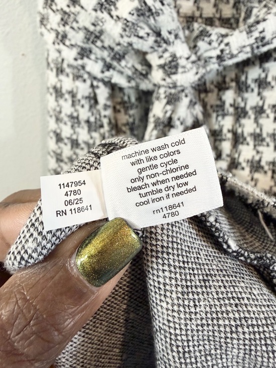 Lane Bryant Lena Midi Fit & Flare Dress Size 18/20P Black White Houndstooth - Picture 6 of 12